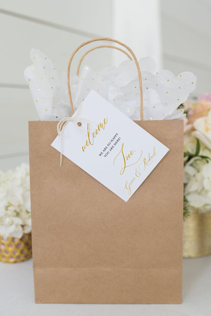 Printable Welcome Wedding Gift Bag Tags Favors Instant Download, 100% Editable- Grace TAGS | TY | INSERTS SAVVY PAPER CO