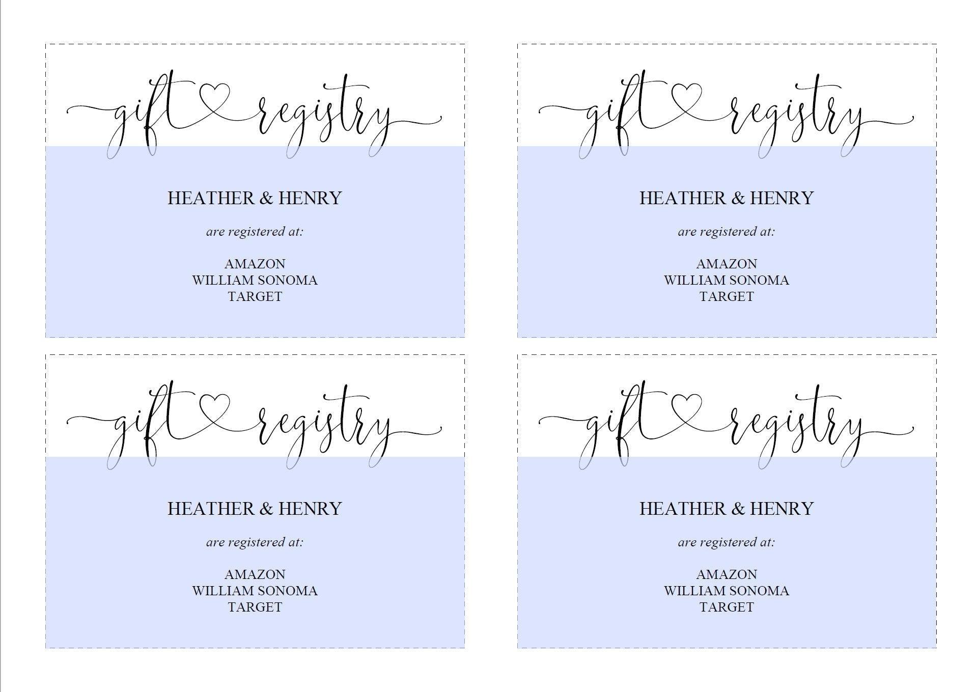 Registry Card Template, Gift Registry, Wedding Template, Enclosure Car – SAVVY PAPER CO registry-card-template-gift-registry-wedding-template-enclosure-car-savvy-paper-co