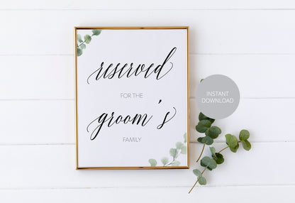Reserved Sign, Reserved Seating, Reserved Wedding, Wedding Decor, Reserved for, Wedding Reserved, Wedding Sign, Printable, Bride, Groom SIGNS | PHOTO BOOTH SAVVY PAPER CO