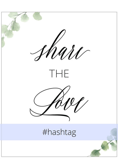 Share the Love Wedding sign, Rustic Wedding, Wedding Signs, Printable, instagram Sign, Hashtag, Social Media,Template, Instant Download SIGNS | PHOTO BOOTH SAVVY PAPER CO