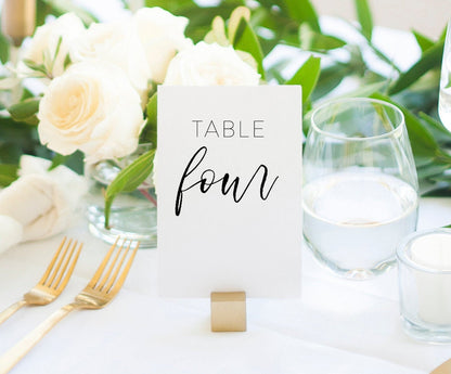 Simple Table Numbers Printable Wedding Instant Download DIY Minimalist  - Eileen TABLE NUMBERS SAVVY PAPER CO