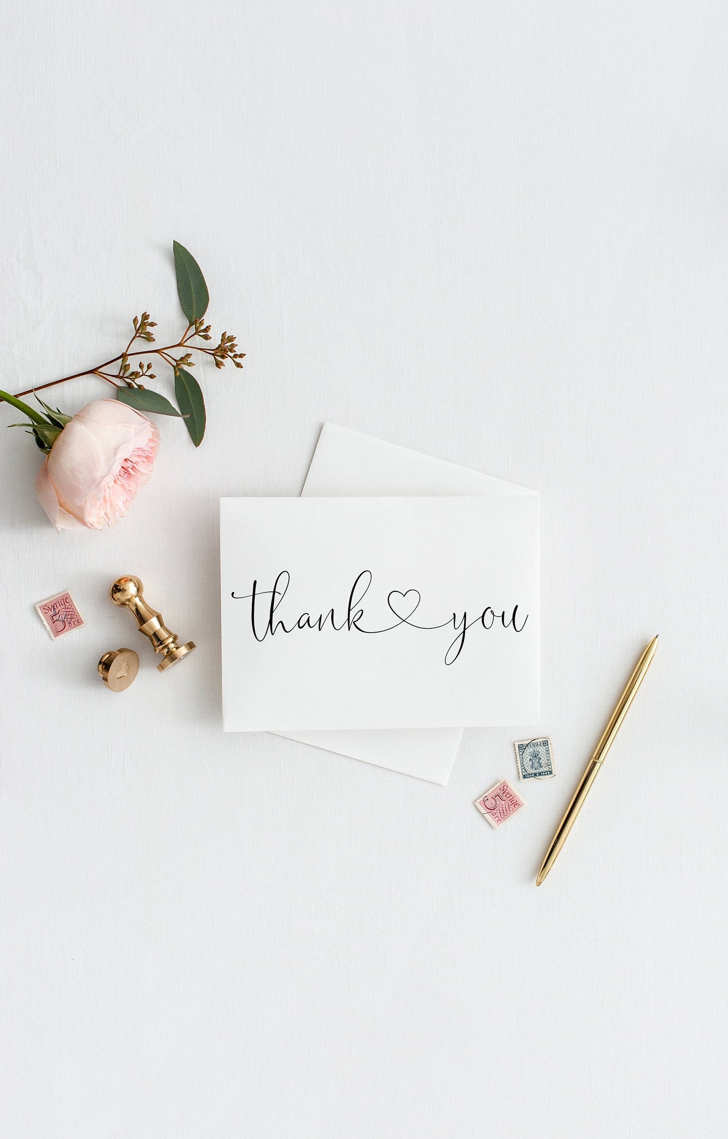 Simple Wedding Thank You Card, Instant Download, Thank you Cards, Printable Thank You, Wedding Cards, Calligraphy, Rustic, Heart  - Heather TAGS | TY | INSERTS SAVVY PAPER CO