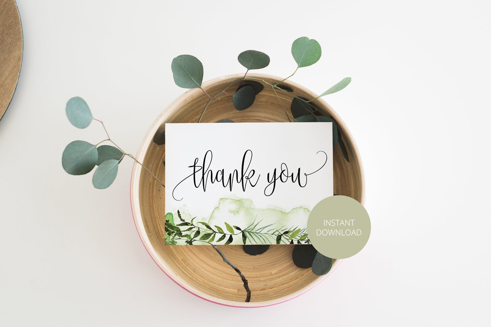 Simple Wedding Thank You Card, Instant Download, Thank you Cards, Printable Thank You, Wedding Cards, Greenery, Rustic - Melissa TAGS | TY | INSERTS SAVVY PAPER CO