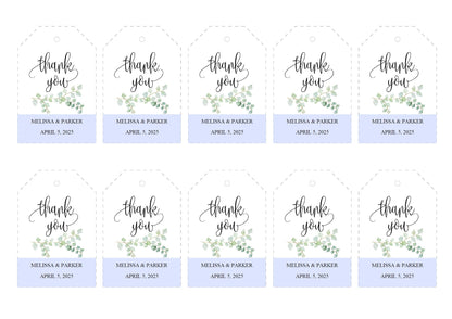 Simple Wedding Thank You Tags, Instant Download, Thank you Gift Tags, Printable Thank You, Greenery, Rustic Wedding  - Melissa TAGS | TY | INSERTS SAVVY PAPER CO