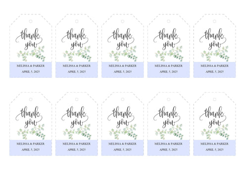 Simple Wedding Thank You Tags, Instant Download, Thank you Gift Tags ...