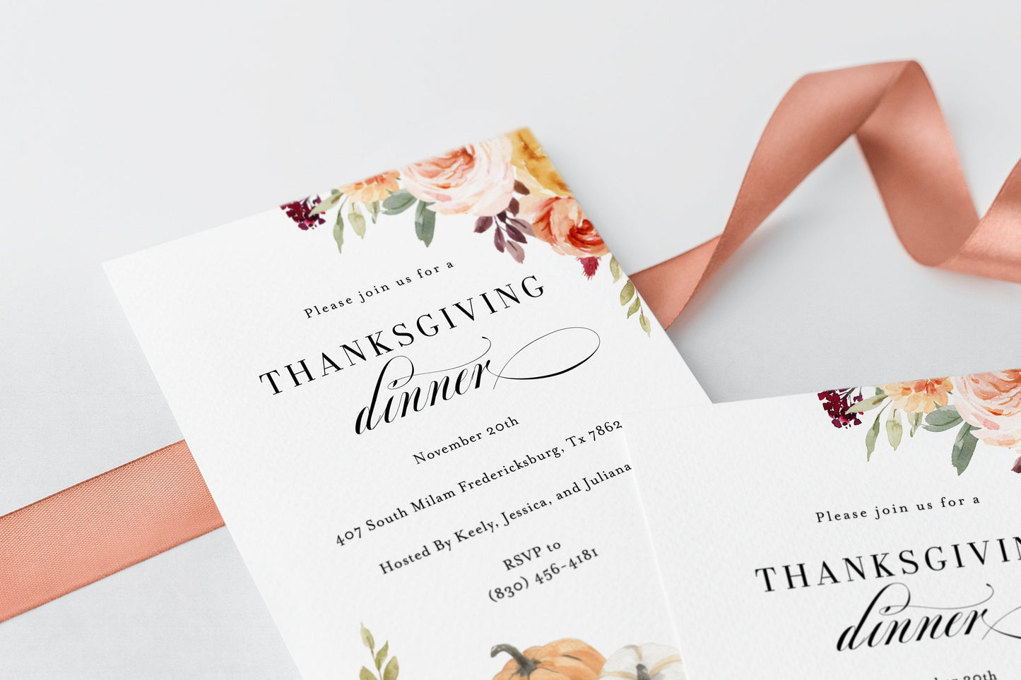 Thanksgiving Dinner Invitation, Friendsgiving Invitation, Thanksgiving Party, Thanksgiving Invitation Instant Download Pumpkin Invite #KR1 FALL HOLIDAYS INVITES SAVVY PAPER CO