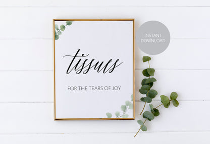 Tissues for the tears of joy sign, Tissue Sign, Rustic Wedding Signs, Printable Wedding Decor, Wedding Tissue Sign,Instant Download  SAVVY PAPER CO