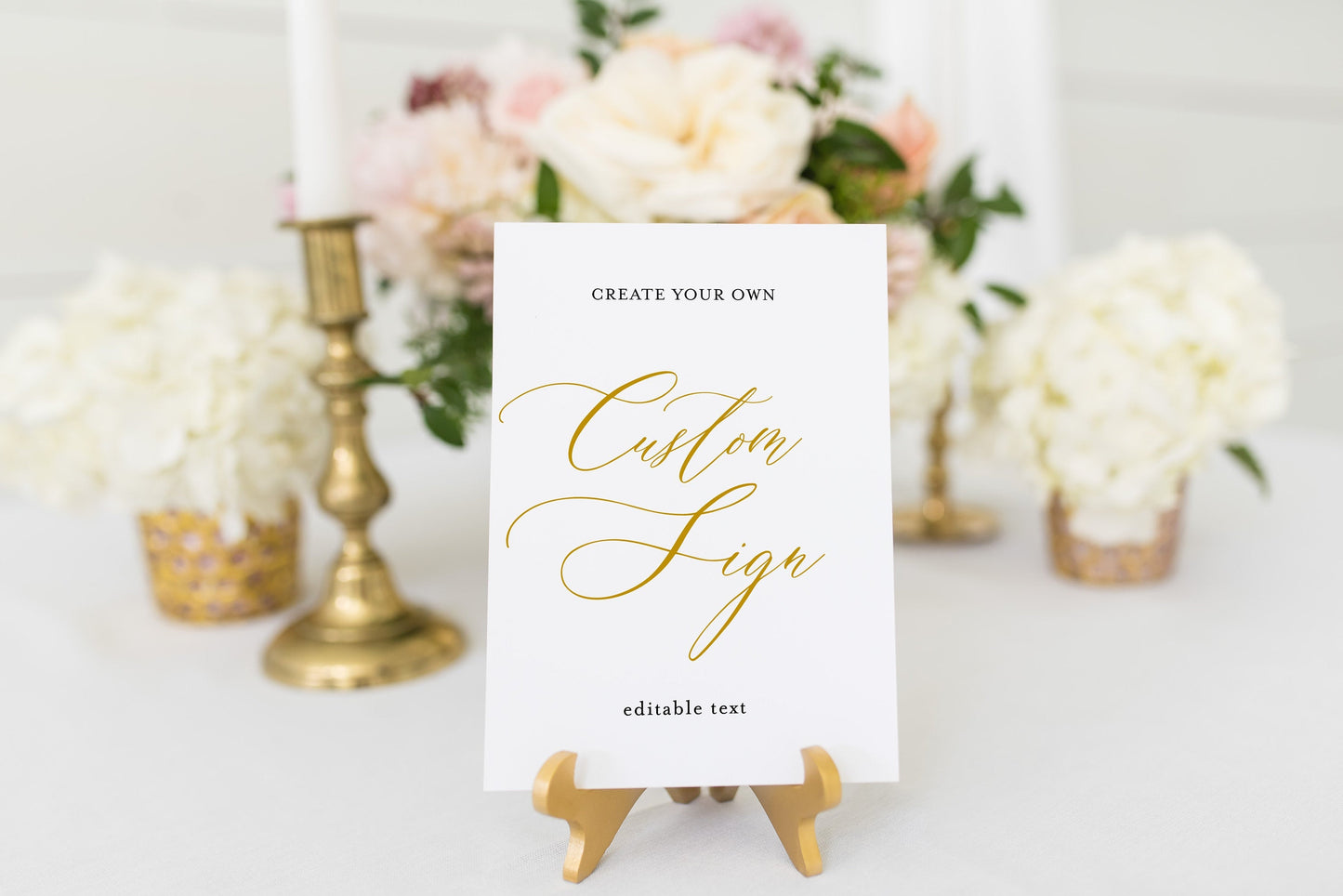 Unlimited Custom Sign Template, Gold, Editable Wedding sign, Instant Download, 5x7 and 8x10 - Grace  SAVVY PAPER CO