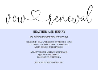 Vow Renewal Invitation, Wedding Anniversary, Vow Renewal Invite, Anniversary Party, Renew Vows, Wedding Invitation, We Still Do - Heather VOW RENEWAL SAVVY PAPER CO