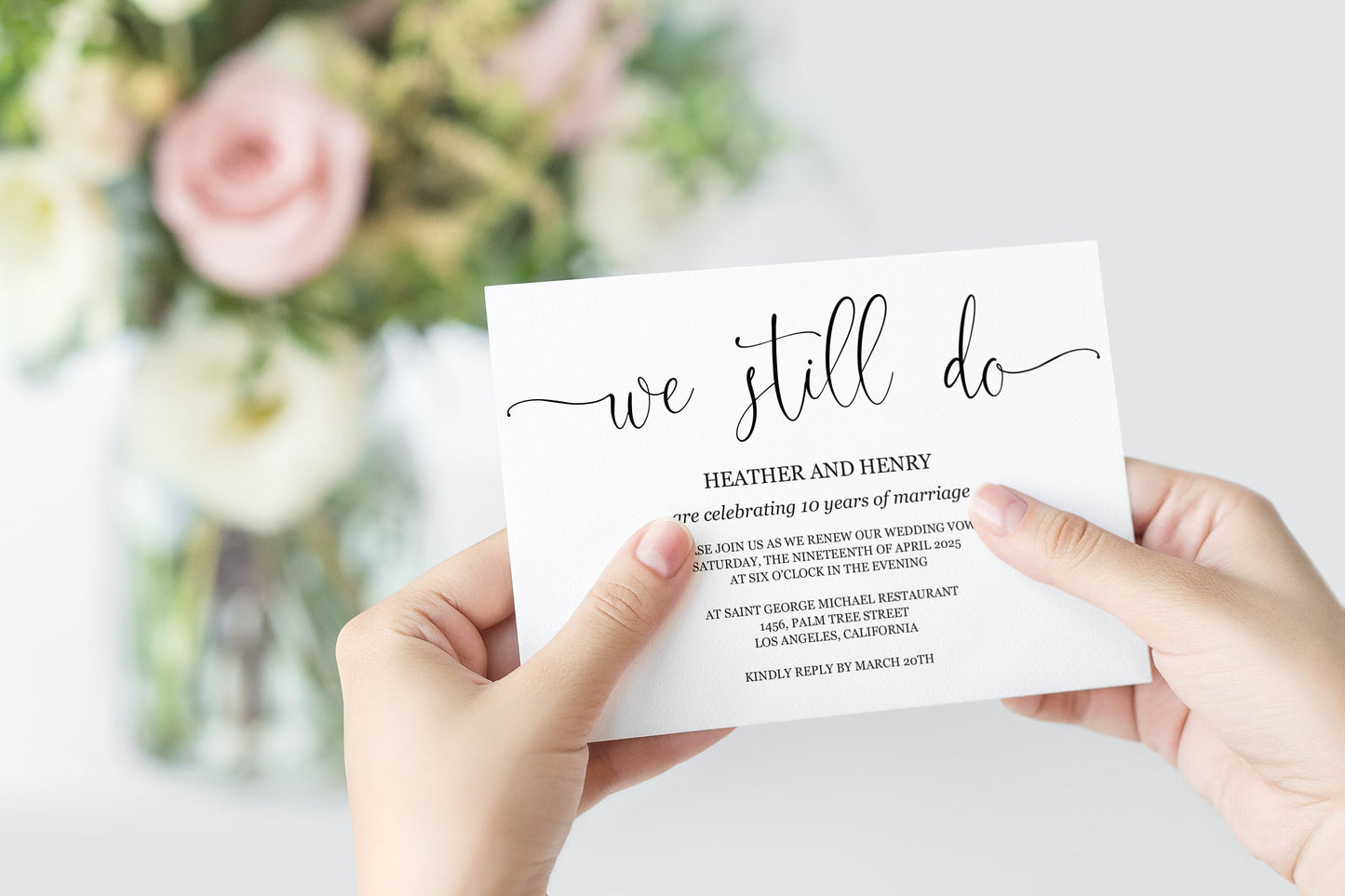 We Still Do Invitation Template, Wedding Anniversary, Vow Renewal Invite, Anniversary Party, Renew Vows - Heather  SAVVY PAPER CO