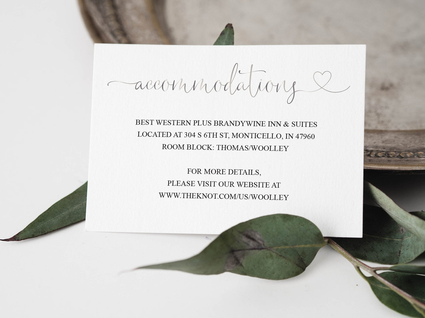 Wedding Details Card Template, Instant Download, Information Card, Wedding Info Card, Accommodations Card, Directions Card, Silver - Heather TAGS | TY | INSERTS SAVVY PAPER CO