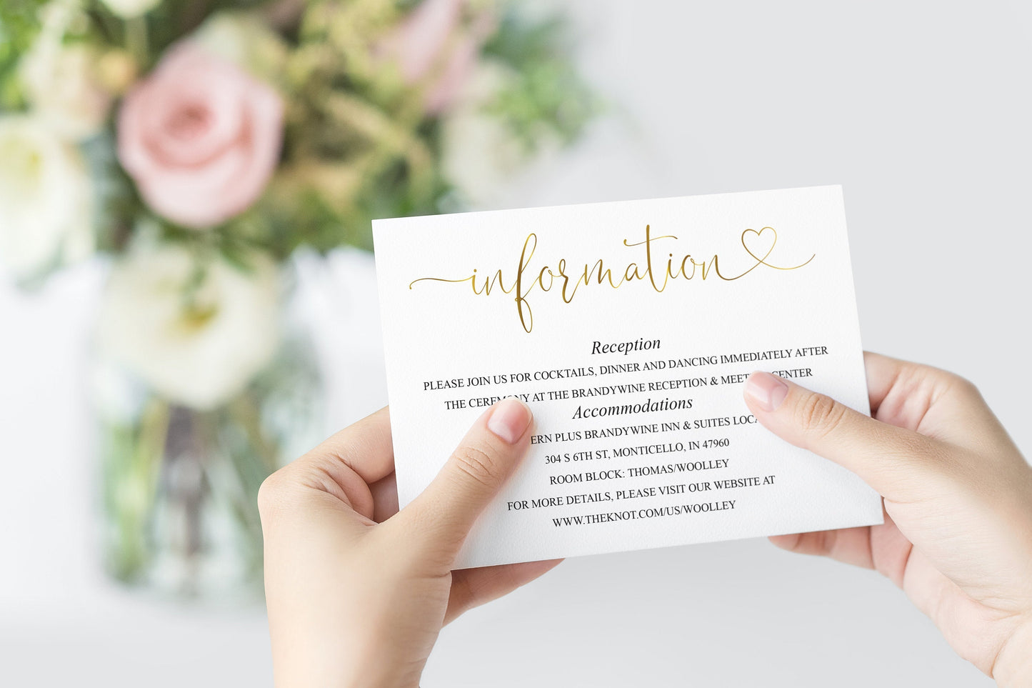 Wedding Details Card Template, Instant Download, Information Card, Wedding Info Card, Calligraphy, Details Template, Gold  - Heather TAGS | TY | INSERTS SAVVY PAPER CO
