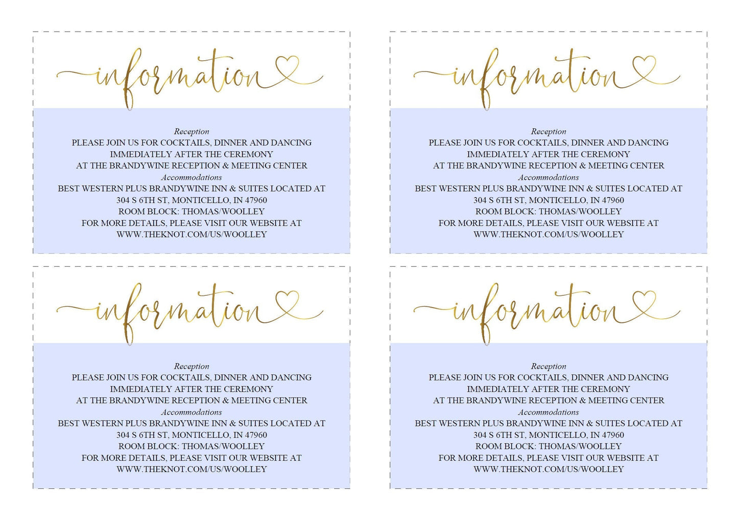 Wedding Details Card Template, Instant Download, Information Card, Wedding Info Card, Calligraphy, Details Template, Gold  - Heather TAGS | TY | INSERTS SAVVY PAPER CO