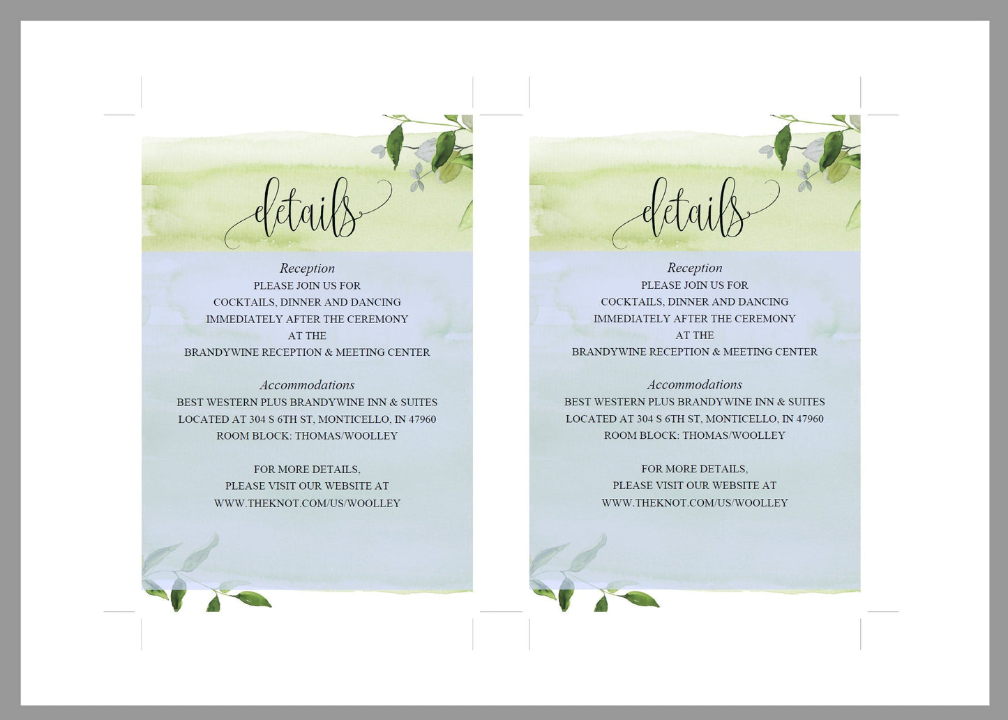 Wedding Details Card Template, Instant Download, Information Card,Wedding Info Card,Watercolor Wedding,Details Template, Greeneryl - MELISSA RSVP & DETAILS CARDS SAVVY PAPER CO
