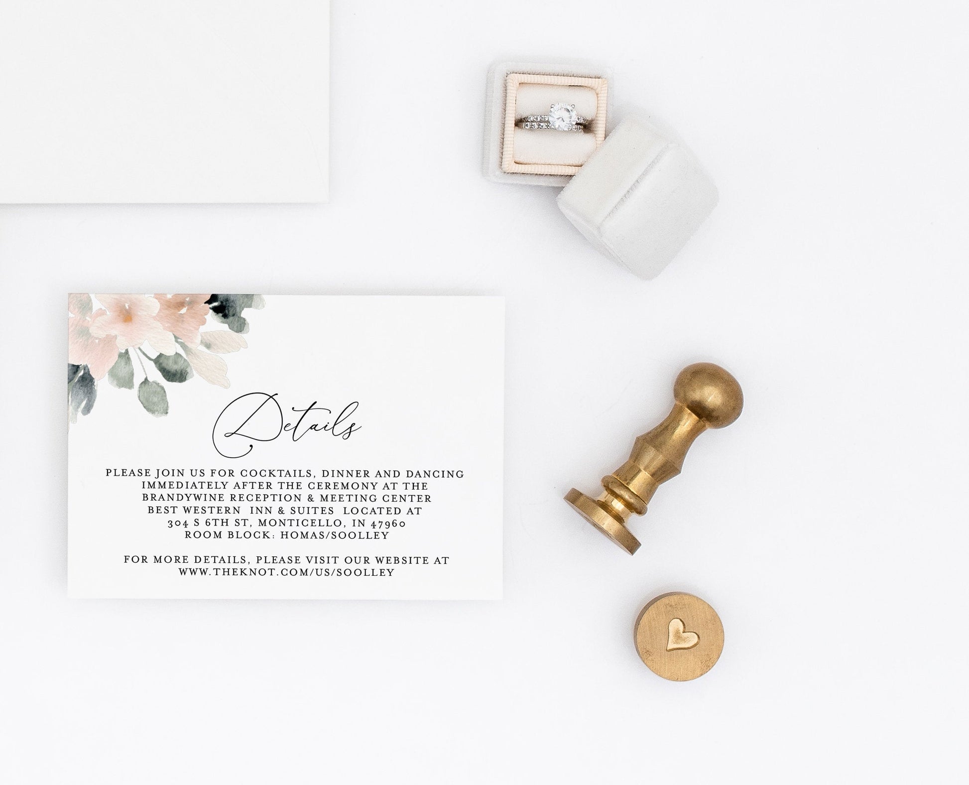 Wedding Details Card Template, Instant Download  Information Card Wedding Info Card Wedding - Fleur RSVP & DETAILS CARDS SAVVY PAPER CO