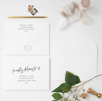 Wedding Envelope Template, Address Envelope Template, DIY Wedding Address Envelope, Printable Envelope - MIRA  SAVVY PAPER CO