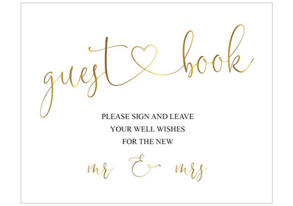 Wedding Guestbook Sign, Please Sign Our Guest Book, Gold,Instant Download,Wedding Signage,Wedding Decor, Printable Reception Sign -Heather SIGNS | PHOTO BOOTH SAVVY PAPER CO