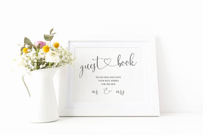 Wedding Guestbook Sign, Please Sign Our Guest Book, Rustic,Instant Download,Wedding Signage,Wedding Decor, Printable Reception Sign -Heather SIGNS | PHOTO BOOTH SAVVY PAPER CO