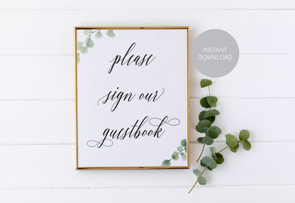 Wedding Guestbook Sign, Please Sign Our Guest Book, Rustic,Instant Download,Wedding Signage,Wedding Decor, Printable Reception Sign SIGNS | PHOTO BOOTH SAVVY PAPER CO