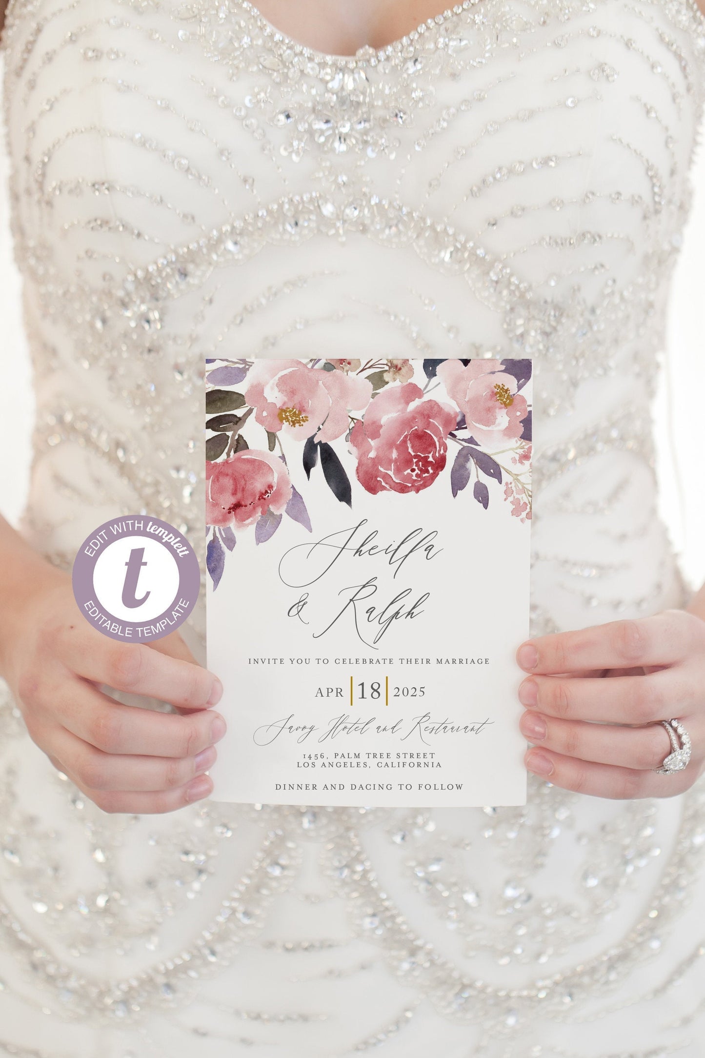 Wedding Invitation Editable Template, Printable DIY Instant Download Invites, Digital Download Invitations 100% Editable -Sheilla WEDDING INVITATIONS SAVVY PAPER CO