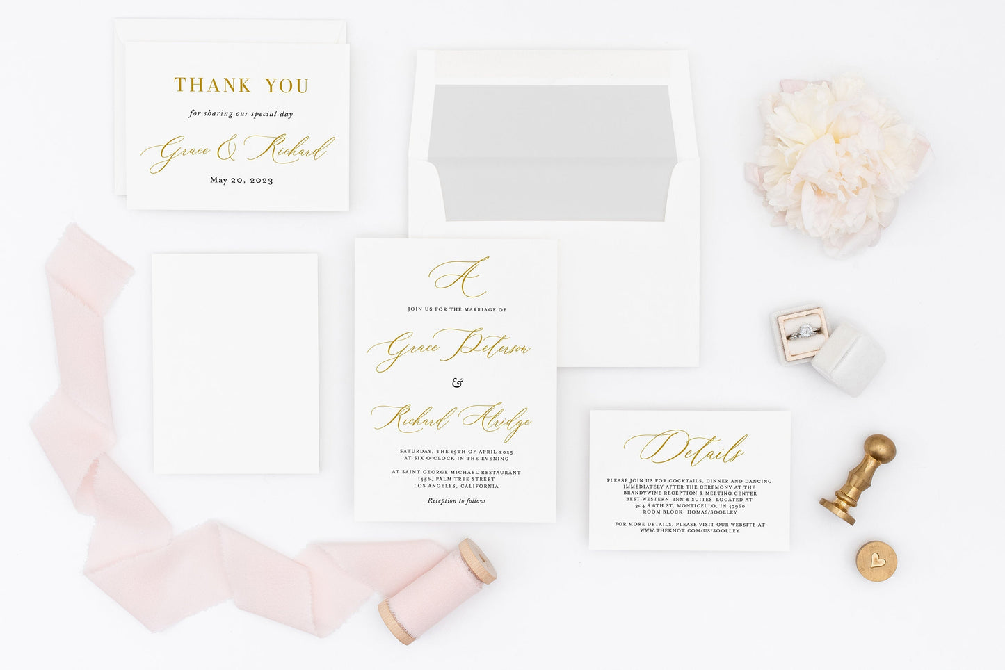 Wedding Invitation Set Printable DIY Instant Download Wedding Invites Editable Template- Grace WEDDING INVITATION SETS SAVVY PAPER CO