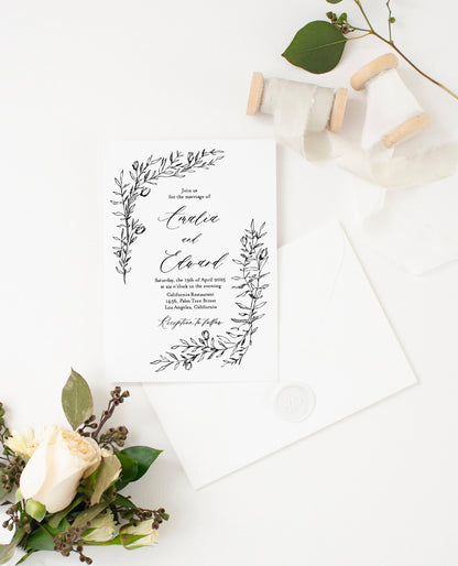 Wedding Invitation Template Instant Download Templett Printable Wedding Editable - Amalia WEDDING INVITATIONS SAVVY PAPER CO