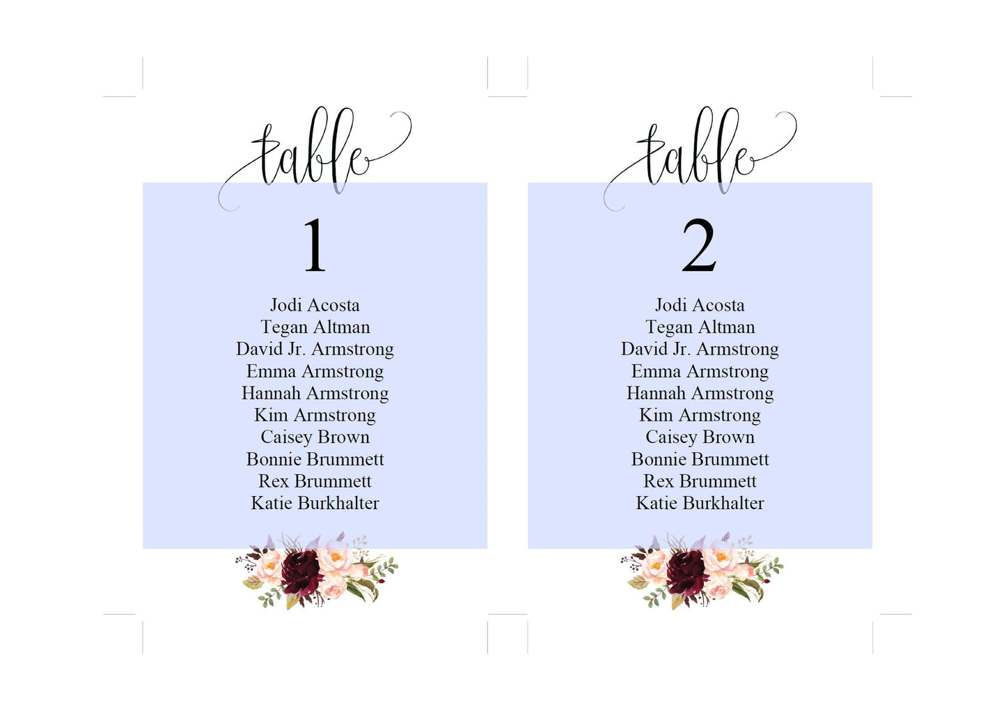 Wedding Seating Chart Template, Printable Floral Burgundy Seating Sign, Seating Cards, Editable Text INSTANT DOWNLOAD -KATHERINE SEATING CHARTS | CARDS SAVVY PAPER CO