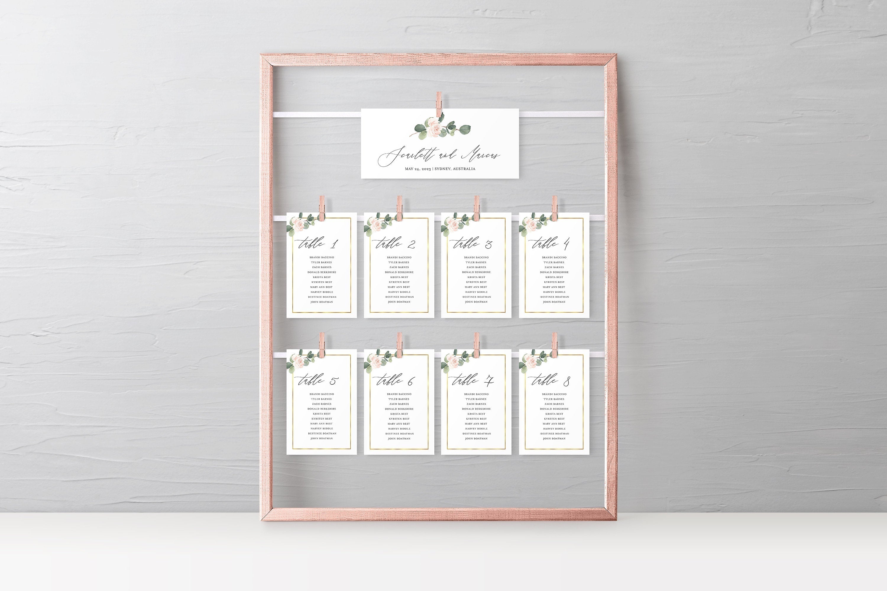 Wedding Seating Chart Template Printable Floral Greenery Seating Sign ...