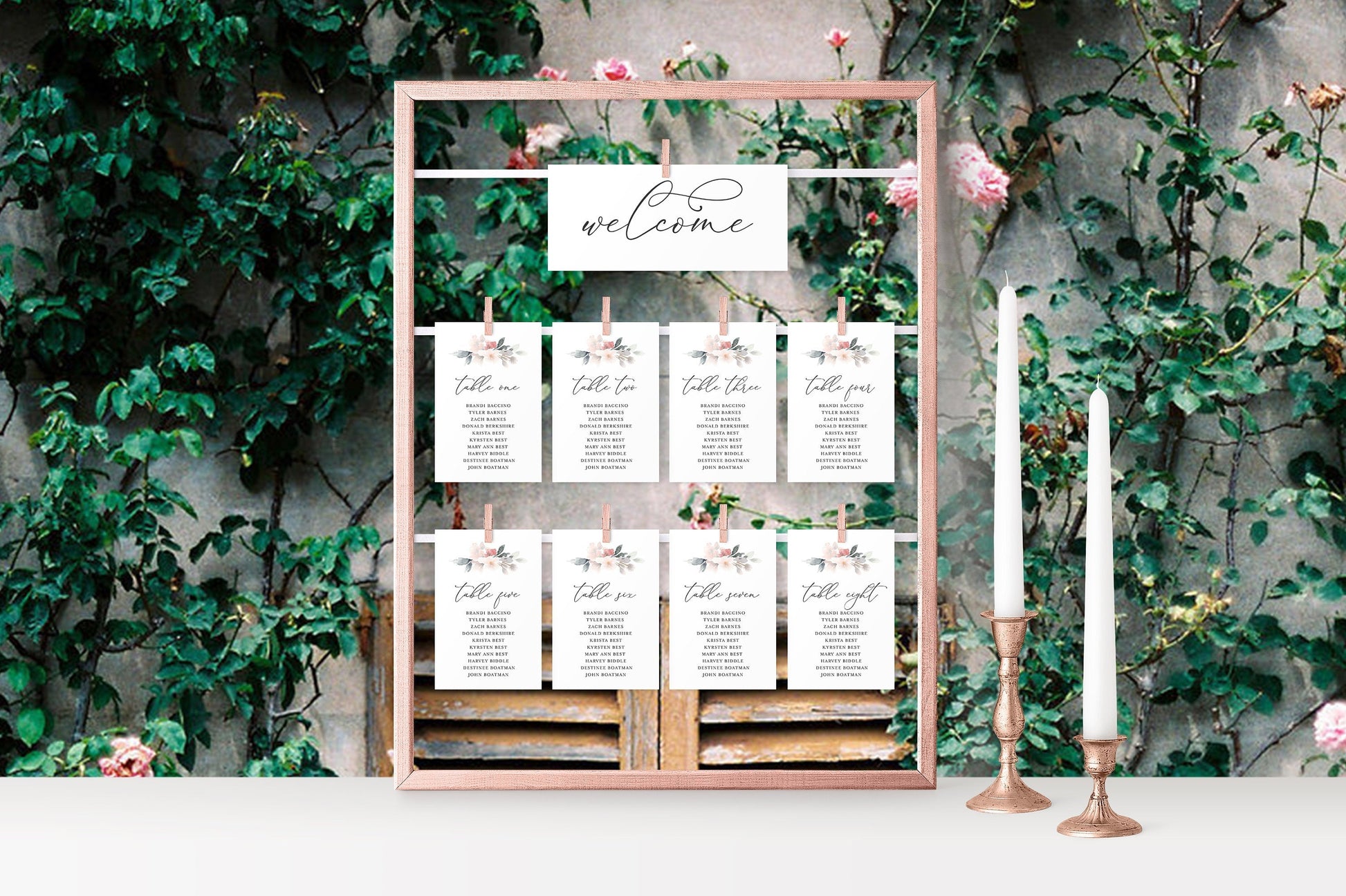 Wedding Seating Chart Template Printable Floral Seating Sign Seating Cards Editable Text INSTANT DOWNLOAD - Fleur SEATING CHARTS | CARDS SAVVY PAPER CO
