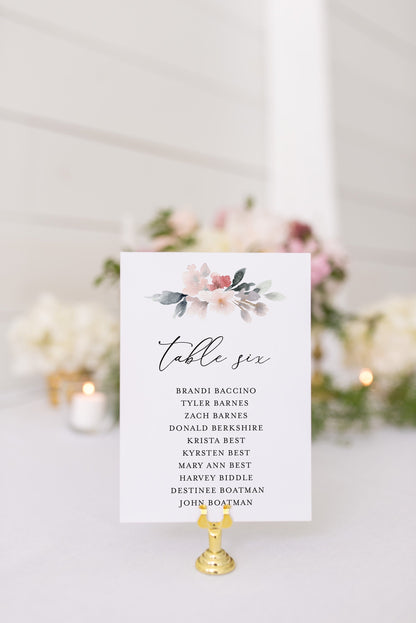 Wedding Seating Chart Template Printable Floral Seating Sign Seating Cards Editable Text INSTANT DOWNLOAD - Fleur SEATING CHARTS | CARDS SAVVY PAPER CO