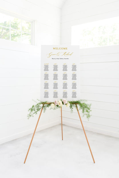Wedding Seating Chart Template, Printable Seating Sign, Editable Text INSTANT DOWNLOAD - Grace SEATING CHARTS | CARDS SAVVY PAPER CO