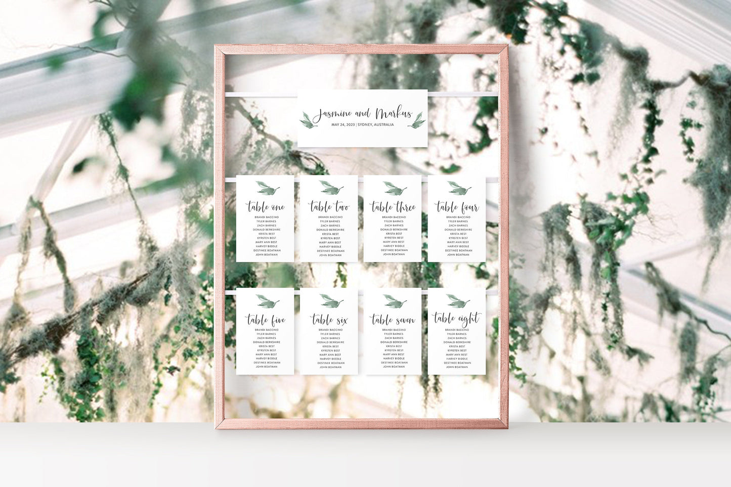 Wedding Seating Chart Template Printable Seating Sign Seating Cards Editable Text INSTANT DOWNLOAD Greenery  - Jasmine SEATING CHARTS | CARDS SAVVY PAPER CO