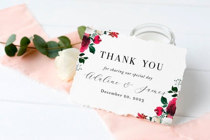 Wedding Thank You Card Instant Download, Christmas Thank you Cards, Winter Holiday Printable Wedding Cards - Ada TAGS | TY | INSERTS SAVVY PAPER CO