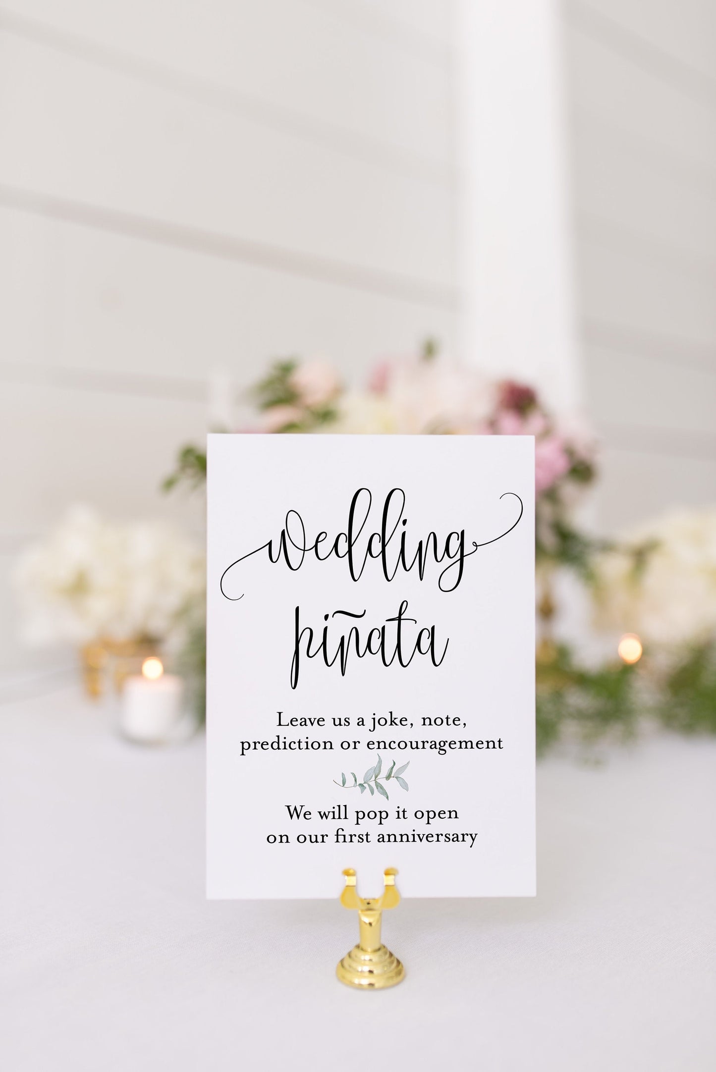 Wedding pinata sign guest book sign Pinata Wedding guest book sign printable Greenery wedding signs - Melissa SIGNS | PHOTO BOOTH SAVVY PAPER CO