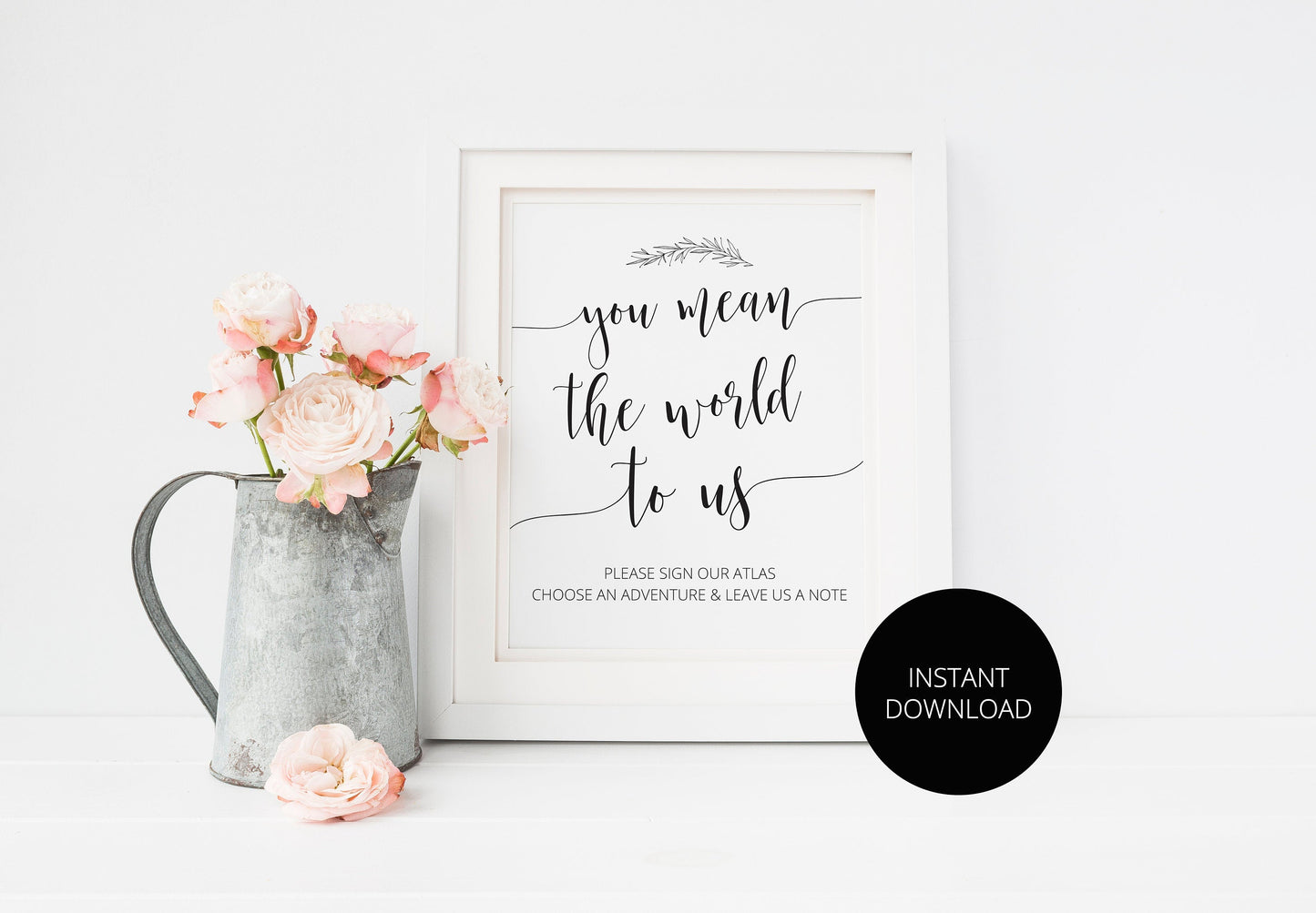 You mean the world to us, Sign Our Atlas, Wedding Sign, Guest book alternative, Guestbook Printable, Wedding Please Sign, Instant Download  SAVVY PAPER CO