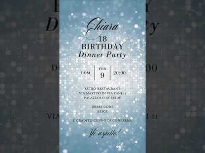 Powder blue Electronic Birthday Invitation Template, Digital Birthday Invite, Any Age, Instant Download Evite